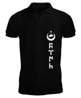 Göktürk,Göktürk logosu,Türkiye. Siyah Erkek Kısa Kol Polo Yaka - Tisho