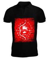Göktürk,Göktürk logosu,Türkiye. Siyah Erkek Kısa Kol Polo Yaka - Tisho