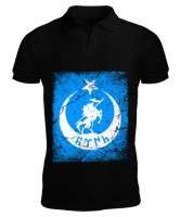 Göktürk,Göktürk logosu,Türkiye. Siyah Erkek Kısa Kol Polo Yaka - Tisho