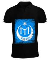 Göktürk,Göktürk logosu,Türkiye. Siyah Erkek Kısa Kol Polo Yaka - Tisho