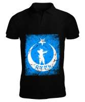 Göktürk,Göktürk logosu,Türkiye. Siyah Erkek Kısa Kol Polo Yaka - Tisho