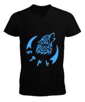 Göktürk,Göktürk logosu,Türkiye. Siyah Erkek Kısa Kol V Yaka Tişört - Tisho