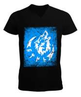 Göktürk,Göktürk logosu,Türkiye. Siyah Erkek Kısa Kol V Yaka Tişört - Tisho