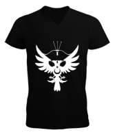 Göktürk,Göktürk logosu,Türkiye. Siyah Erkek Kısa Kol V Yaka Tişört - Tisho