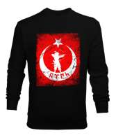 Göktürk,Göktürk logosu,Türkiye. Siyah Erkek Sweatshirt - Tisho
