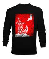 Göktürk,Göktürk logosu,Türkiye. Siyah Erkek Sweatshirt - Tisho