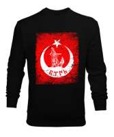 Göktürk,Göktürk logosu,Türkiye. Siyah Erkek Sweatshirt - Tisho