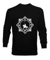 Göktürk,Göktürk logosu,Türkiye. Siyah Erkek Sweatshirt - Tisho