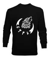 Göktürk,Göktürk logosu,Türkiye. Siyah Erkek Sweatshirt - Tisho