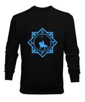Göktürk,Göktürk logosu,Türkiye. Siyah Erkek Sweatshirt - Tisho