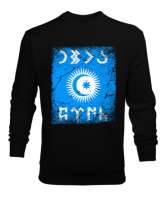 Göktürk,Göktürk logosu,Türkiye. Siyah Erkek Sweatshirt - Tisho