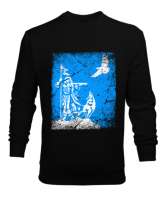 Göktürk,Göktürk logosu,Türkiye. Siyah Erkek Sweatshirt - Tisho