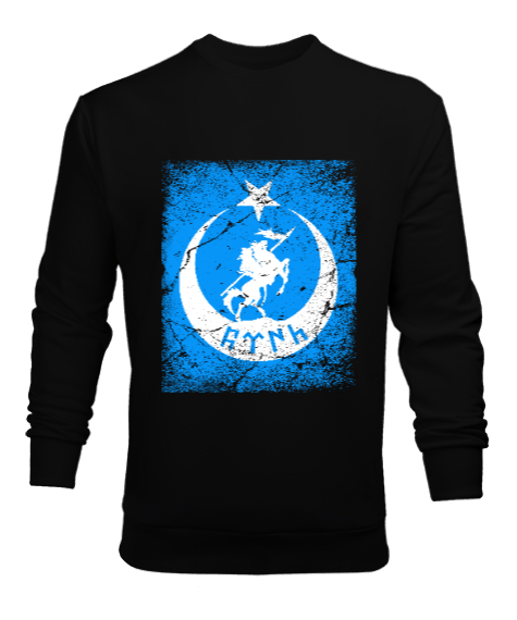 Tisho - Göktürk,Göktürk logosu,Türkiye. Siyah Erkek Sweatshirt