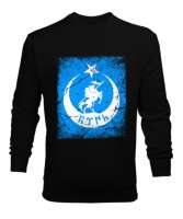 Göktürk,Göktürk logosu,Türkiye. Siyah Erkek Sweatshirt - Tisho