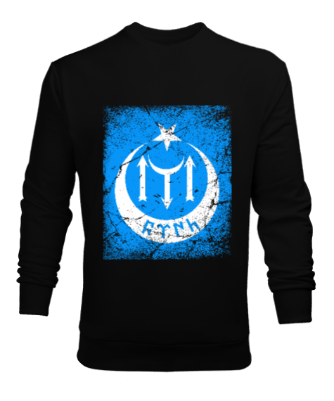 Tisho - Göktürk,Göktürk logosu,Türkiye. Siyah Erkek Sweatshirt