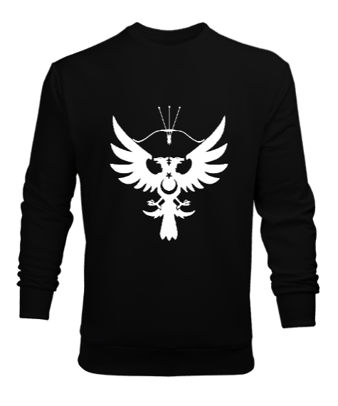 Tisho - Göktürk,Göktürk logosu,Türkiye. Siyah Erkek Sweatshirt