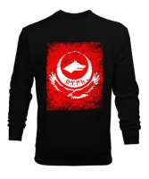 Göktürk,Göktürk logosu,Türkiye. Siyah Erkek Sweatshirt - Tisho
