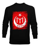 Göktürk,Göktürk logosu,Türkiye. Siyah Erkek Sweatshirt - Tisho