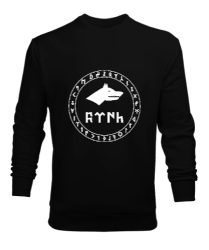 Göktürk,Göktürk logosu,Türkiye. Siyah Erkek Sweatshirt - Tisho
