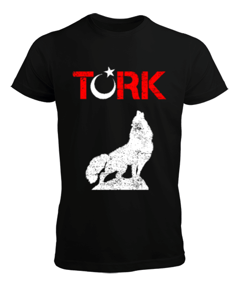 Tisho - Göktürk,Göktürk logosu,Türkiye. Siyah Erkek Tişört