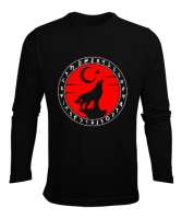 Göktürk,Göktürk logosu,Türkiye. Siyah Erkek Uzun Kol Yazlık Tişört - Tisho