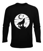 Göktürk,Göktürk logosu,Türkiye. Siyah Erkek Uzun Kol Yazlık Tişört - Tisho