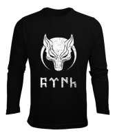 Göktürk,Göktürk logosu,Türkiye. Siyah Erkek Uzun Kol Yazlık Tişört - Tisho