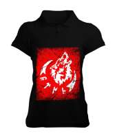 Göktürk,Göktürk logosu,Türkiye. Siyah Kadın Polo Yaka Tişört - Tisho