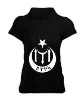 Göktürk,Göktürk logosu,Türkiye. Siyah Kadın Polo Yaka Tişört - Tisho