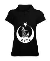 Göktürk,Göktürk logosu,Türkiye. Siyah Kadın Polo Yaka Tişört - Tisho