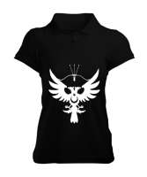 Göktürk,Göktürk logosu,Türkiye. Siyah Kadın Polo Yaka Tişört - Tisho