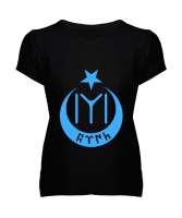 Göktürk,Göktürk logosu,Türkiye. Siyah Kadın V Yaka Tişört - Tisho