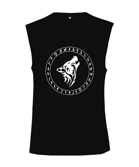 Göktürk,Göktürk logosu,Türkiye. Siyah Kesik Kol Unisex Tişört - Tisho