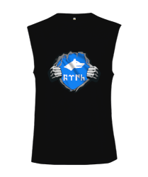 Göktürk,Göktürk logosu,Türkiye. Siyah Kesik Kol Unisex Tişört - Tisho