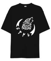 Göktürk,Göktürk logosu,Türkiye. Siyah Oversize Unisex Tişört - Tisho