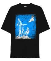 Göktürk,Göktürk logosu,Türkiye. Siyah Oversize Unisex Tişört - Tisho