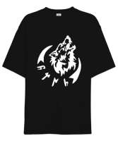 Göktürk,Göktürk logosu,Türkiye. Siyah Oversize Unisex Tişört - Tisho