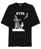 Göktürk,Göktürk logosu,Türkiye. Siyah Oversize Unisex Tişört - Tisho