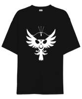 Göktürk,Göktürk logosu,Türkiye. Siyah Oversize Unisex Tişört - Tisho