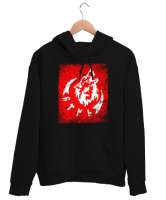 Göktürk,Göktürk logosu,Türkiye. Siyah Unisex Kapşonlu Sweatshirt - Tisho