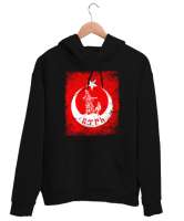 Göktürk,Göktürk logosu,Türkiye. Siyah Unisex Kapşonlu Sweatshirt - Tisho