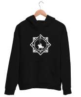 Göktürk,Göktürk logosu,Türkiye. Siyah Unisex Kapşonlu Sweatshirt - Tisho