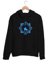 Göktürk,Göktürk logosu,Türkiye. Siyah Unisex Kapşonlu Sweatshirt - Tisho