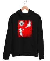 Göktürk,Göktürk logosu,Türkiye. Siyah Unisex Kapşonlu Sweatshirt - Tisho