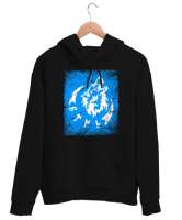 Göktürk,Göktürk logosu,Türkiye. Siyah Unisex Kapşonlu Sweatshirt - Tisho