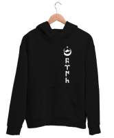 Göktürk,Göktürk logosu,Türkiye. Siyah Unisex Kapşonlu Sweatshirt - Tisho
