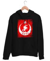 Göktürk,Göktürk logosu,Türkiye. Siyah Unisex Kapşonlu Sweatshirt - Tisho