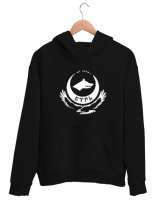 Göktürk,Göktürk logosu,Türkiye. Siyah Unisex Kapşonlu Sweatshirt - Tisho