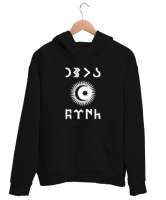 Göktürk,Göktürk logosu,Türkiye. Siyah Unisex Kapşonlu Sweatshirt - Tisho