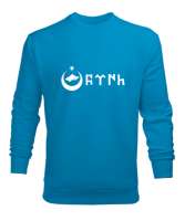 Göktürk,Göktürk logosu,Türkiye. Turkuaz Erkek Sweatshirt - Tisho